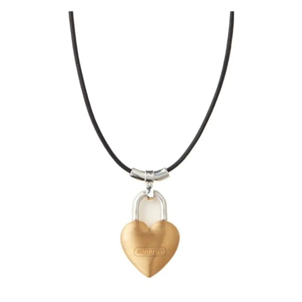 Ambush NEW Heart Padlock Necklace w/Adjustable Black Cord
